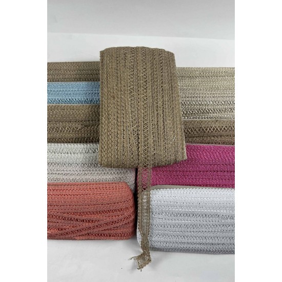 Ekru Clyra Crossa Dekoratif Şerit Kenar S&uuml;s&uuml; 1 Metre Paketleme S&uuml;sleme-CLYRA-1