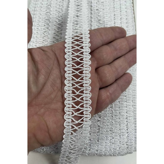 Beyaz Clyra Crossa Dekoratif Şerit Kenar S&uuml;s&uuml; 1 Metre Paketleme S&uuml;sleme-CLYRA-3