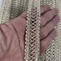 Bej Clyra Crossa Dekoratif Şerit Kenar S&uuml;s&uuml; 1 Metre Paketleme S&uuml;sleme-CLYRA-4