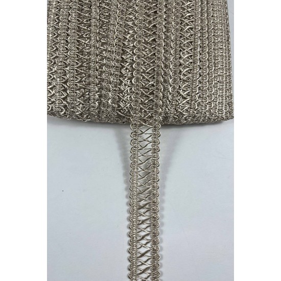 Bej Clyra Crossa Dekoratif Şerit Kenar S&uuml;s&uuml; 1 Metre Paketleme S&uuml;sleme-CLYRA-4