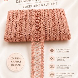 Yavruağzı Clyra Crossa Dekoratif Şerit Kenar S&uuml;s&uuml; 1 Metre Paketleme S&uuml;sleme-CLYRA-5