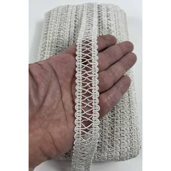 Koyu Krem Clyra Crossa Dekoratif Şerit Kenar S&uuml;s&uuml; 1 Metre Paketleme S&uuml;sleme-CLYRA-6