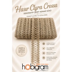 Hasır Clyra Crossa Dekoratif Şerit Kenar S&uuml;s&uuml; 1 Metre Paketleme S&uuml;sleme-CLYRA-7