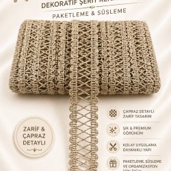 Hasır Clyra Crossa Dekoratif Şerit Kenar S&uuml;s&uuml; 1 Metre Paketleme S&uuml;sleme-CLYRA-7