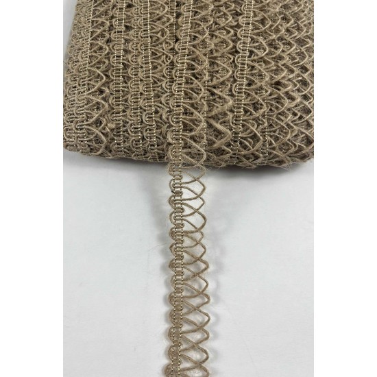 Hasır &Ccedil;izgili Clyra Crossa Dekoratif Şerit Kenar S&uuml;s&uuml; 1 Metre Paketleme S&uuml;sleme-CLYRA-9