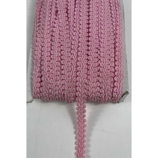 Pembe Simli Cornella Ko&ccedil; Boynuzu Dekoratif Şerit Kenar S&uuml;s&uuml; 1 Metre-CORNELLA-100