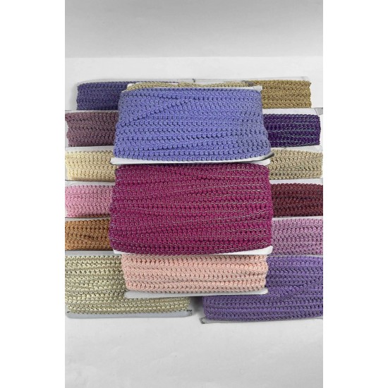 Pembe Simli Cornella Ko&ccedil; Boynuzu Dekoratif Şerit Kenar S&uuml;s&uuml; 1 Metre-CORNELLA-100