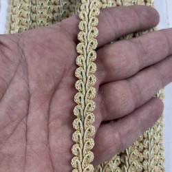 Bej Simli Cornella Ko&ccedil; Boynuzu Dekoratif Şerit Kenar S&uuml;s&uuml; 1 Metre-CORNELLA-101