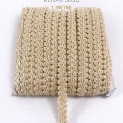 Bej Simli Cornella Ko&ccedil; Boynuzu Dekoratif Şerit Kenar S&uuml;s&uuml; 1 Metre-CORNELLA-101