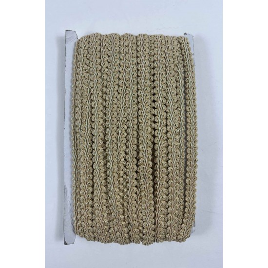 Bej Simli Cornella Ko&ccedil; Boynuzu Dekoratif Şerit Kenar S&uuml;s&uuml; 1 Metre-CORNELLA-101