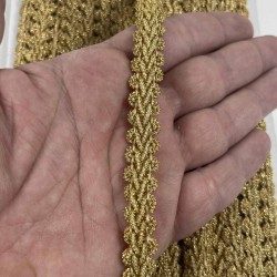 Koyu Gold Simli Cornella Ko&ccedil; Boynuzu Dekoratif Şerit Kenar S&uuml;s&uuml; 1 Metre-CORNELLA-103