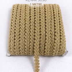 Koyu Gold Simli Cornella Ko&ccedil; Boynuzu Dekoratif Şerit Kenar S&uuml;s&uuml; 1 Metre-CORNELLA-103