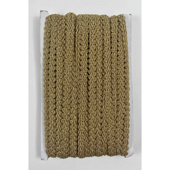 Koyu Gold Simli Cornella Ko&ccedil; Boynuzu Dekoratif Şerit Kenar S&uuml;s&uuml; 1 Metre-CORNELLA-103