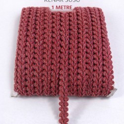 Janjanlı Kırmızı Simli Cornella Ko&ccedil; Boynuzu Dekoratif Şerit Kenar S&uuml;s&uuml; 1 Metre-CORNELLA-105