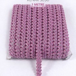 Fuşya G&uuml;m&uuml;ş Simli Cornella Ko&ccedil; Boynuzu Dekoratif Şerit Kenar S&uuml;s&uuml; 1 Metre-CORNELLA-106