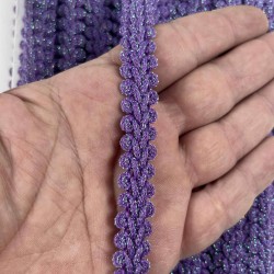 Mavi Lila Simli Cornella Ko&ccedil; Boynuzu Dekoratif Şerit Kenar S&uuml;s&uuml; 1 Metre-CORNELLA-108