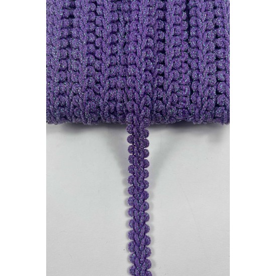 Mavi Lila Simli Cornella Ko&ccedil; Boynuzu Dekoratif Şerit Kenar S&uuml;s&uuml; 1 Metre-CORNELLA-108