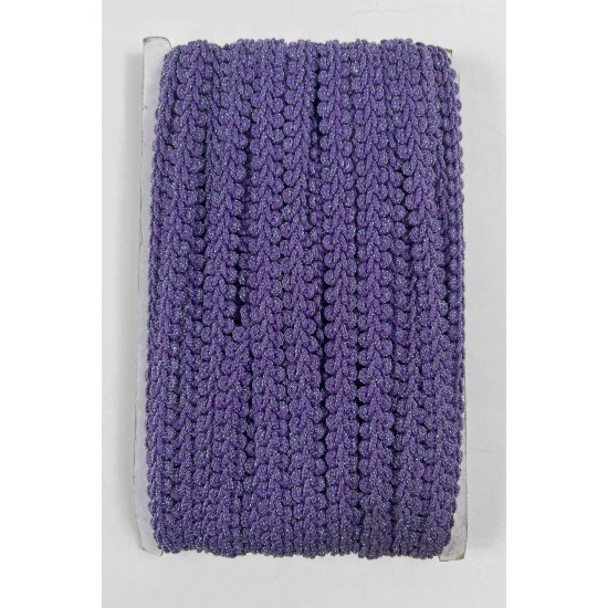 Mavi Lila Simli Cornella Ko&ccedil; Boynuzu Dekoratif Şerit Kenar S&uuml;s&uuml; 1 Metre-CORNELLA-108