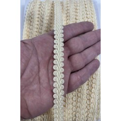 Sarı Simli Cornella Ko&ccedil; Boynuzu Dekoratif Şerit Kenar S&uuml;s&uuml; 1 Metre-CORNELLA-109