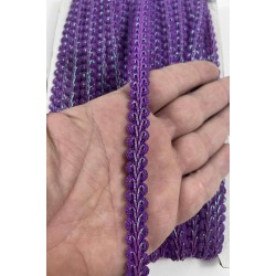 Mor G&uuml;m&uuml;ş Simli Cornella Ko&ccedil; Boynuzu Dekoratif Şerit Kenar S&uuml;s&uuml; 1 Metre-CORNELLA-110