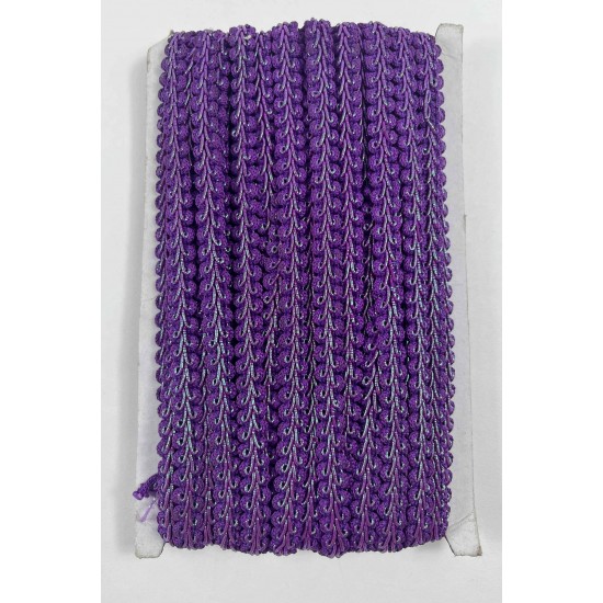 Mor G&uuml;m&uuml;ş Simli Cornella Ko&ccedil; Boynuzu Dekoratif Şerit Kenar S&uuml;s&uuml; 1 Metre-CORNELLA-110
