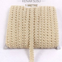 A&ccedil;ık Krem Simli Cornella Ko&ccedil; Boynuzu Dekoratif Şerit Kenar S&uuml;s&uuml; 1 Metre-CORNELLA-112