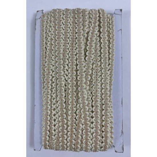 A&ccedil;ık Krem Simli Cornella Ko&ccedil; Boynuzu Dekoratif Şerit Kenar S&uuml;s&uuml; 1 Metre-CORNELLA-112