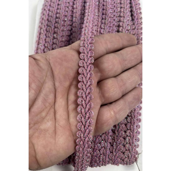 Eflatun Simli Cornella Ko&ccedil; Boynuzu Dekoratif Şerit Kenar S&uuml;s&uuml; 1 Metre-CORNELLA-113