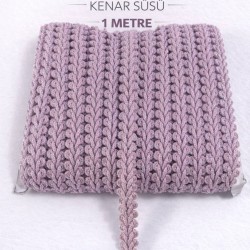 Eflatun Simli Cornella Ko&ccedil; Boynuzu Dekoratif Şerit Kenar S&uuml;s&uuml; 1 Metre-CORNELLA-113