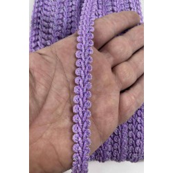 Lila G&uuml;m&uuml;ş Simli Cornella Ko&ccedil; Boynuzu Dekoratif Şerit Kenar S&uuml;s&uuml; 1 Metre-CORNELLA-114