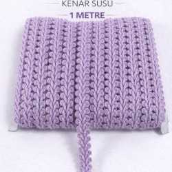 Lila G&uuml;m&uuml;ş Simli Cornella Ko&ccedil; Boynuzu Dekoratif Şerit Kenar S&uuml;s&uuml; 1 Metre-CORNELLA-114