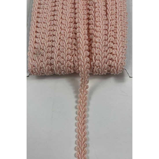 Yavruağzı Simli Cornella Ko&ccedil; Boynuzu Dekoratif Şerit Kenar S&uuml;s&uuml; 1 Metre-CORNELLA-115