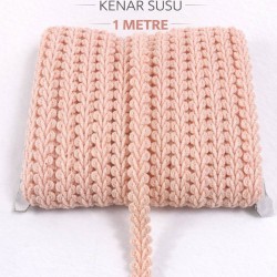 Yavruağzı Simli Cornella Ko&ccedil; Boynuzu Dekoratif Şerit Kenar S&uuml;s&uuml; 1 Metre-CORNELLA-115