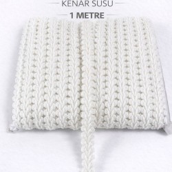 Beyaz Simli Cornella Ko&ccedil; Boynuzu Dekoratif Şerit Kenar S&uuml;s&uuml; 1 Metre-CORNELLA-116