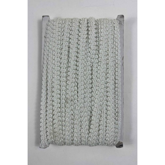 Beyaz Simli Cornella Ko&ccedil; Boynuzu Dekoratif Şerit Kenar S&uuml;s&uuml; 1 Metre-CORNELLA-116