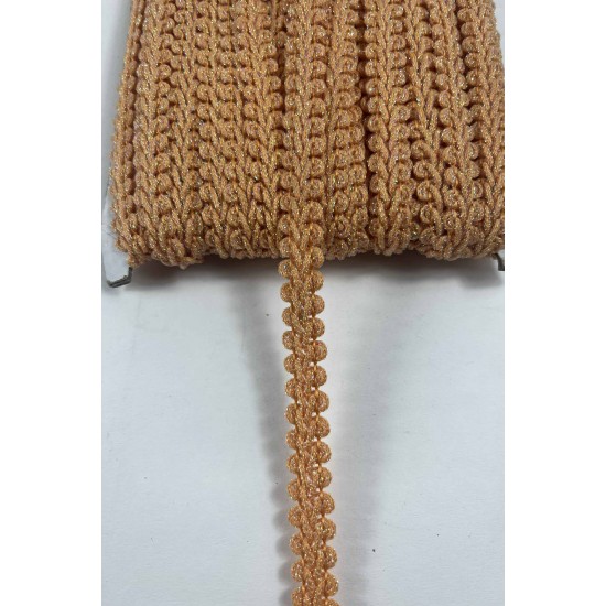 Turuncu Simli Cornella Ko&ccedil; Boynuzu Dekoratif Şerit Kenar S&uuml;s&uuml; 1 Metre-CORNELLA-117