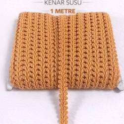 Turuncu Simli Cornella Ko&ccedil; Boynuzu Dekoratif Şerit Kenar S&uuml;s&uuml; 1 Metre-CORNELLA-117