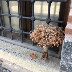 Turuncu Cipsolu Gelin Buketi Ve Yaka Çiçeği-CPS-1000