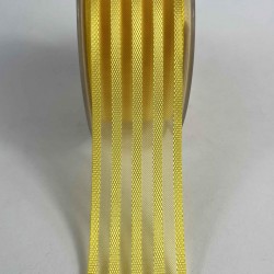 Sarı Şeritli Şifon Kurdele 5 cm En &ndash; 1 Metre &ndash; Nikah Şekeri, S&uuml;sleme ve El Yapımı-CİZGİLİSİFON-1