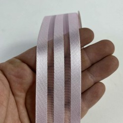 Lila Kalın Şeritli Şifon Kurdele 5 cm En &ndash; 1 Metre &ndash; Nikah Şekeri, S&uuml;sleme ve El Yapımı-CİZGİLİSİFON-10