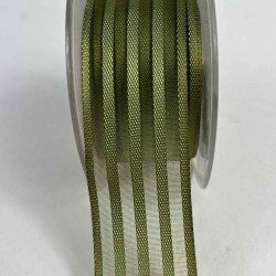 Antik Yeşil Şeritli Şifon Kurdele 5 cm En &ndash; 1 Metre &ndash; Nikah Şekeri, S&uuml;sleme ve El Yapımı-CİZGİLİSİFON-3