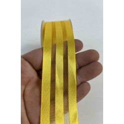 Sarı Kalın Şeritli Şifon Kurdele 5 cm En &ndash; 1 Metre &ndash; Nikah Şekeri, S&uuml;sleme ve El Yapımı-CİZGİLİSİFON-5
