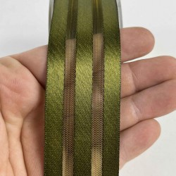 Antik Yeşil Kalın Şeritli Şifon Kurdele 5 cm En &ndash; 1 Metre &ndash; Nikah Şekeri, S&uuml;sleme ve El Yapımı-CİZGİLİSİFON-6