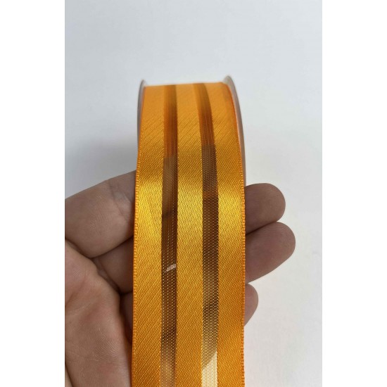Turuncu Kalın Şeritli Şifon Kurdele 5 cm En &ndash; 1 Metre &ndash; Nikah Şekeri, S&uuml;sleme ve El Yapımı-CİZGİLİSİFON-7