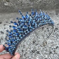 Daisy Taşlı Gelin Tacı – Lacivert Kına Düğün Taç Modeli,Saç Aksesuarı-DAISY-12 Daisy Taşlı Gelin Tacı – Lacivert Kına Düğün Taç Modeli,Saç Aksesuarı-DAISY-12