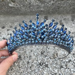 Daisy Taşlı Gelin Tacı – Lacivert Kına Düğün Taç Modeli,Saç Aksesuarı-DAISY-12 Daisy Taşlı Gelin Tacı – Lacivert Kına Düğün Taç Modeli,Saç Aksesuarı-DAISY-12