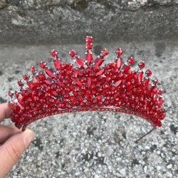 Daisy Taşlı Gelin Tacı – Kırmızı Kına Düğün Taç Modeli,Saç Aksesuarı-DAISY-13 Daisy Taşlı Gelin Tacı – Kırmızı Kına Düğün Taç Modeli,Saç Aksesuarı-DAISY-13