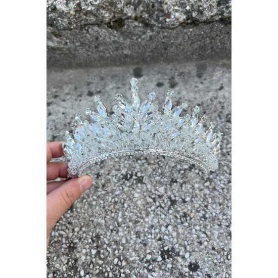 Daisy Taşlı Gelin Tacı – Gümüş Kına Düğün Taç Modeli,Saç Aksesuarı-DAISY-15 Daisy Taşlı Gelin Tacı – Gümüş Kına Düğün Taç Modeli,Saç Aksesuarı-DAISY-15