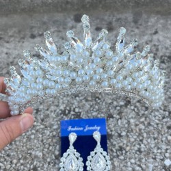 Daisy Krem İncili Taç ve Damla Mekik Küpe Takımı – Işıltılı Abiye Gelin Seti-DAISY-16 Daisy Krem İncili Taç ve Damla Mekik Küpe Takımı – Işıltılı Abiye Gelin Seti-DAISY-16