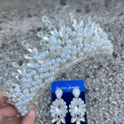 Daisy Krem İncili Taç ve Üç Mekik Küpe Takımı – Işıltılı Abiye Gelin Seti-DAISY-17 Daisy Krem İncili Taç ve Üç Mekik Küpe Takımı – Işıltılı Abiye Gelin Seti-DAISY-17